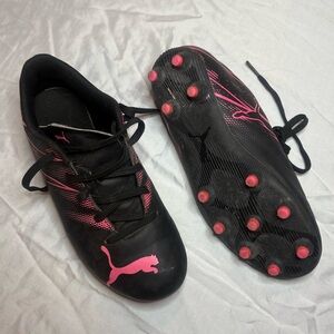 Puma Black and Pink Athletic Cleats